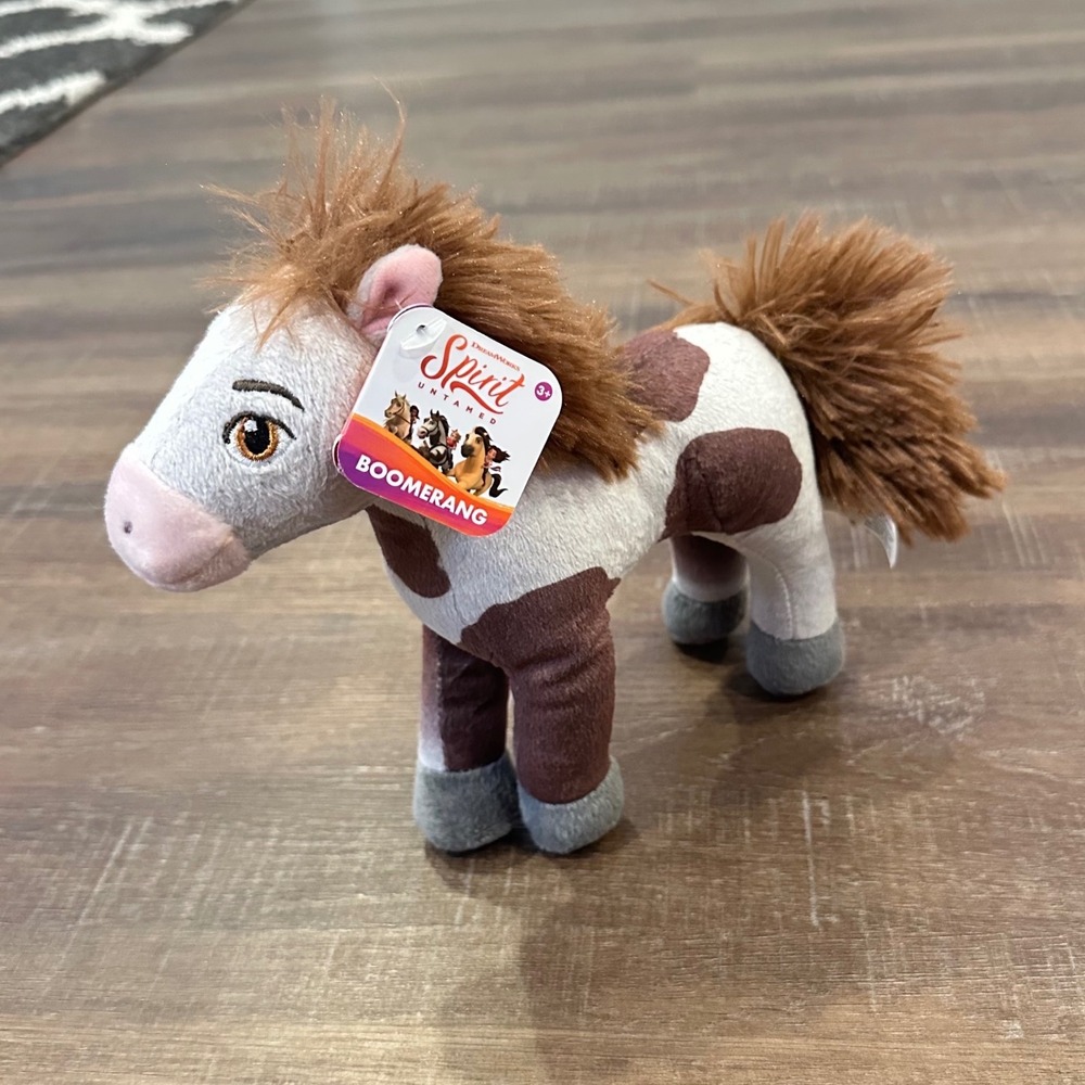 Dreamworks Spirit Untamed Boomerang Horse Plush Toy Brown White 7" NWT Kids
